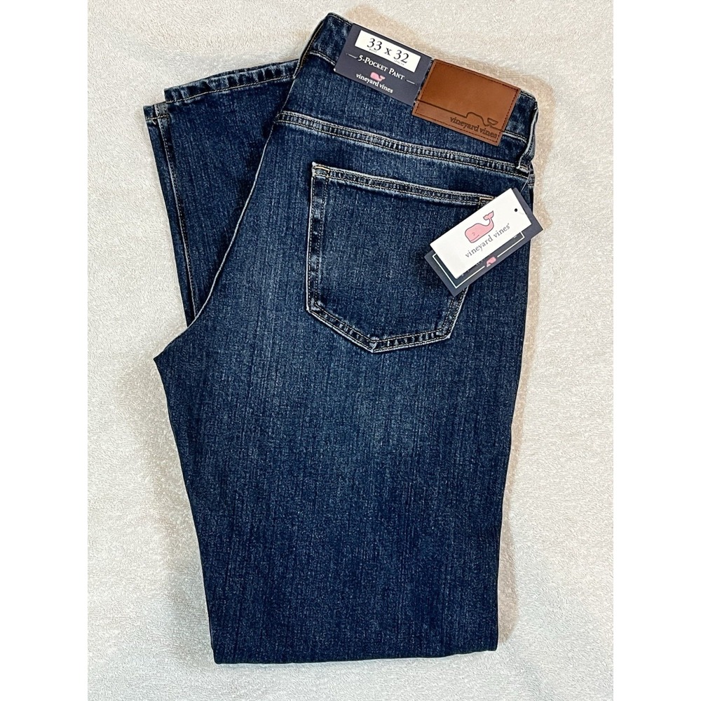 Vineyard Vines Men's 33x32 Denim 5 Pocket Pants Med Wash Jeans NWT NEW